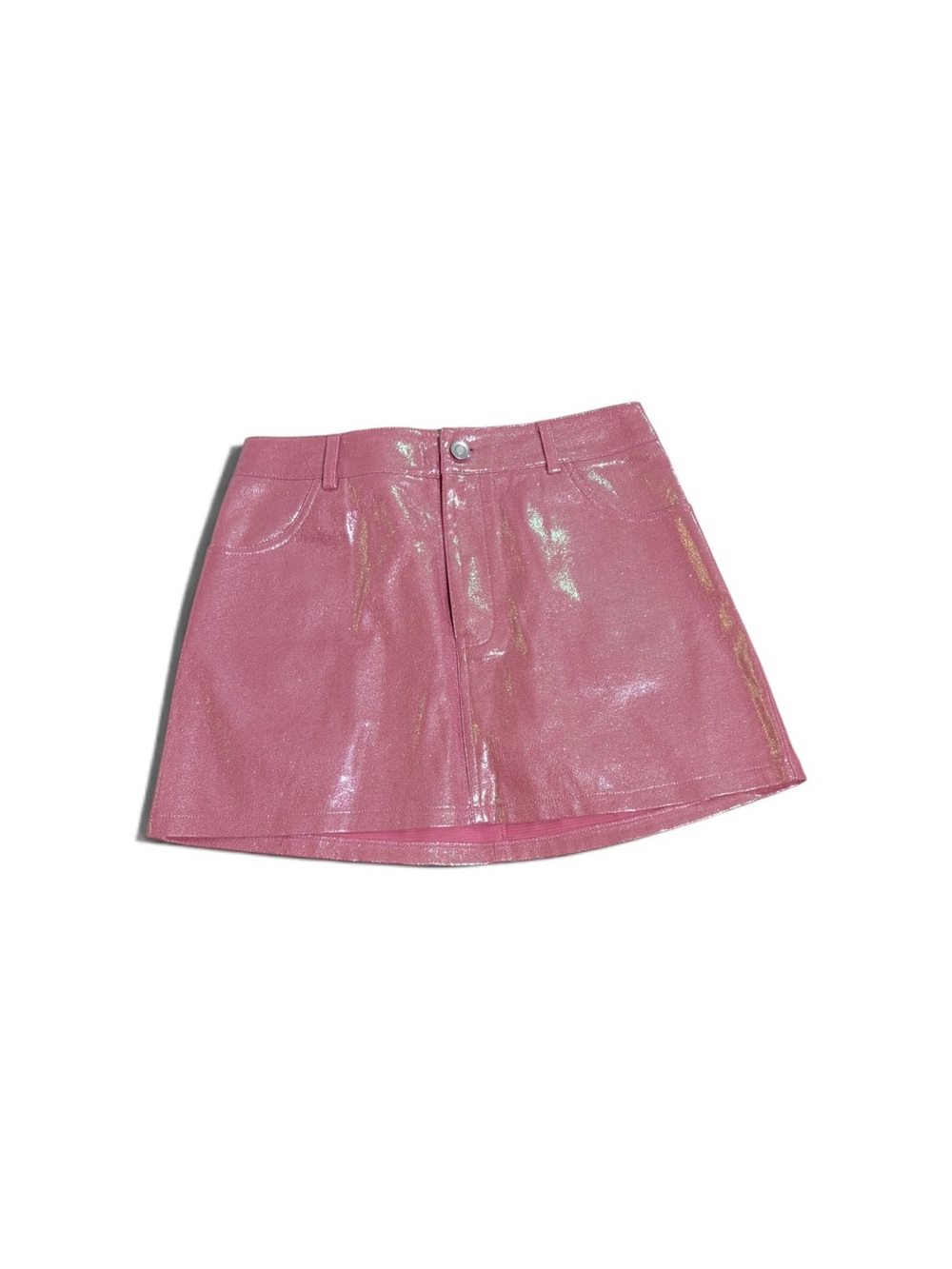 Fashion Nova Pink Iridescent Mini Skirt